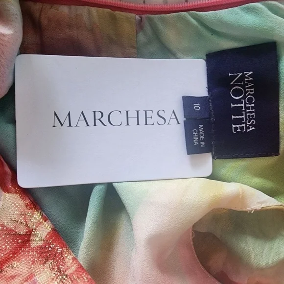 MARCHESA NOTTE Tiered metallic fil coupé floral-print woven maxi dress Large - Picture 10 of 11